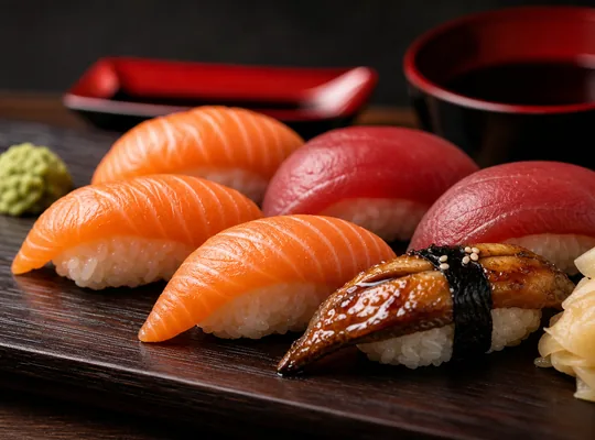 Surtido de nigiri en primer plano