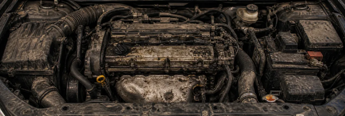 Motor sucio antes de la reparación